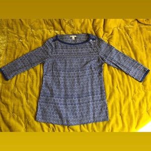 Banana Republic 3/4 sleeve geometric print blouse